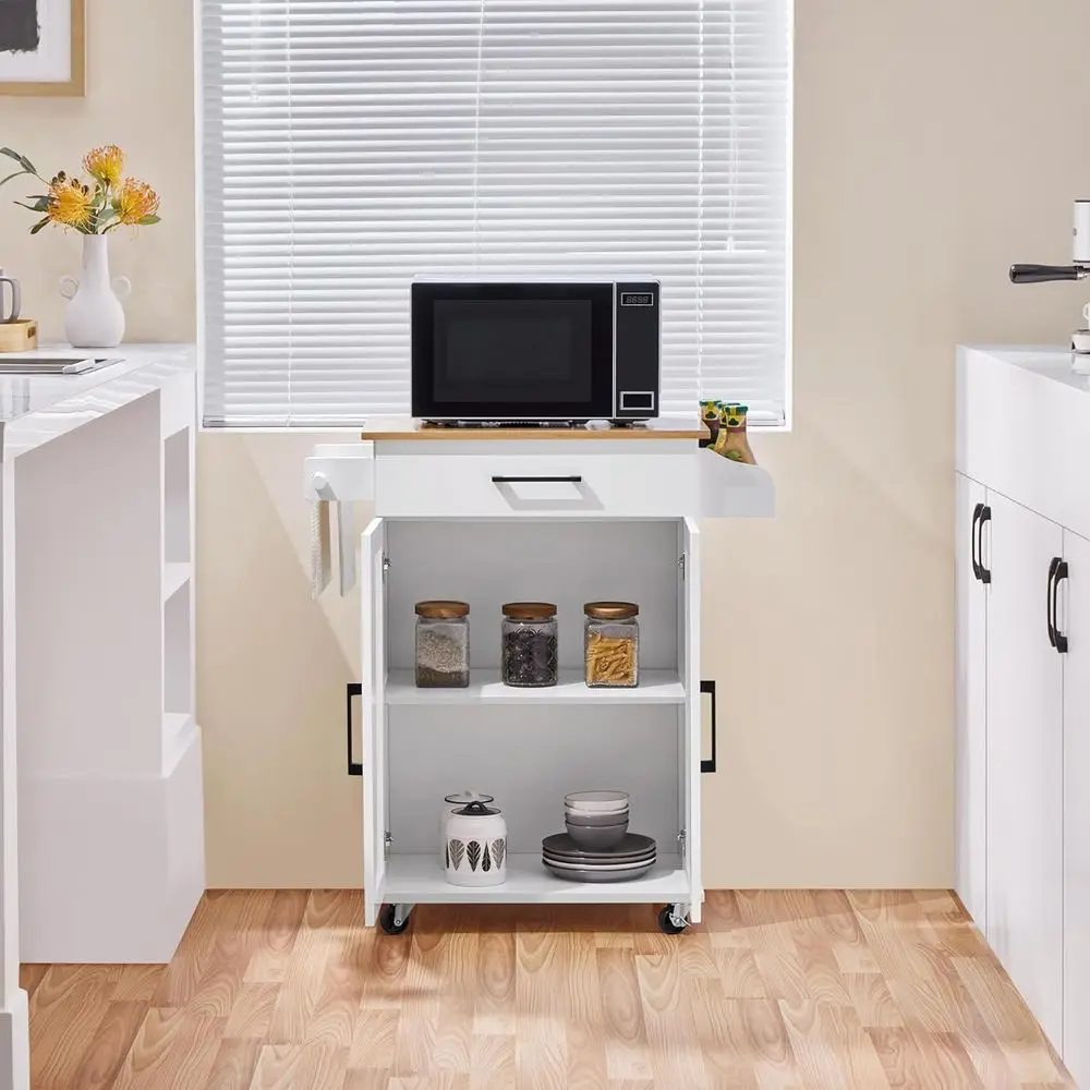 White Rolling Kitchen Cart wit - đánh giá và giá Coffee Equipment Rack