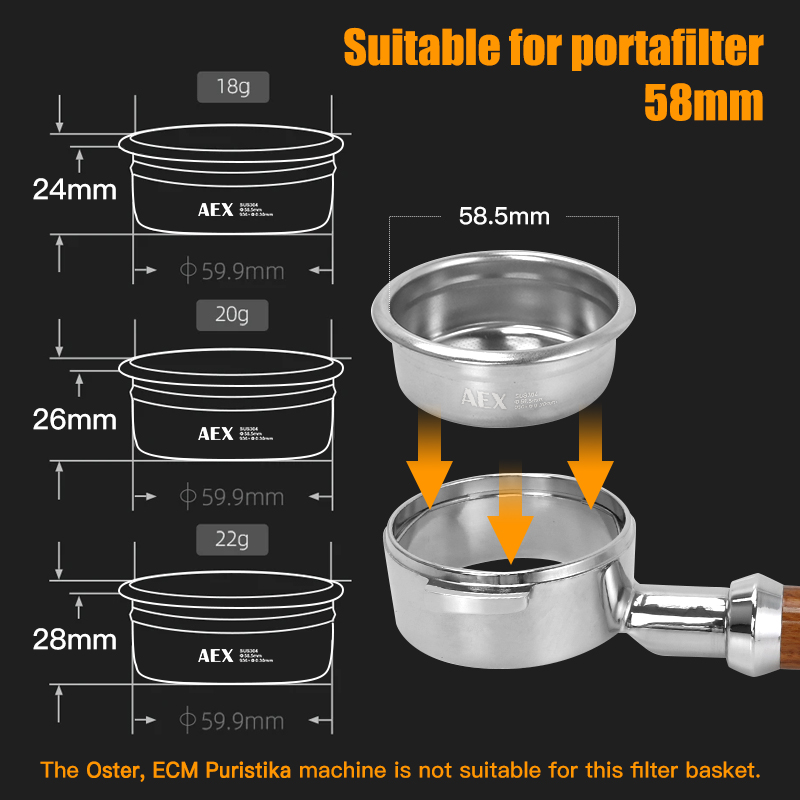 Coffee Filter Basket 58MM AEX  - đánh giá và giá Coffee Equipment Tools