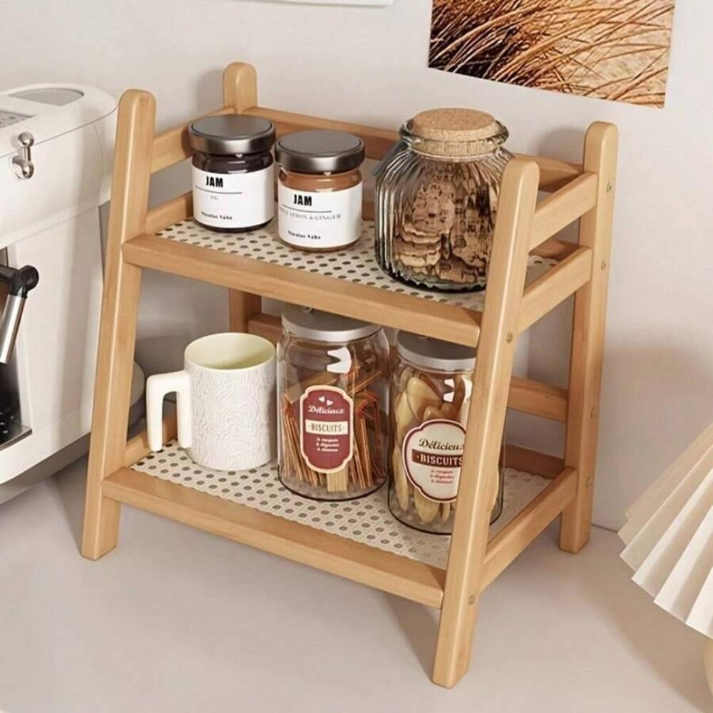 2-Tier Bamboo Countertop Stora - đánh giá và giá Coffee Equipment Rack