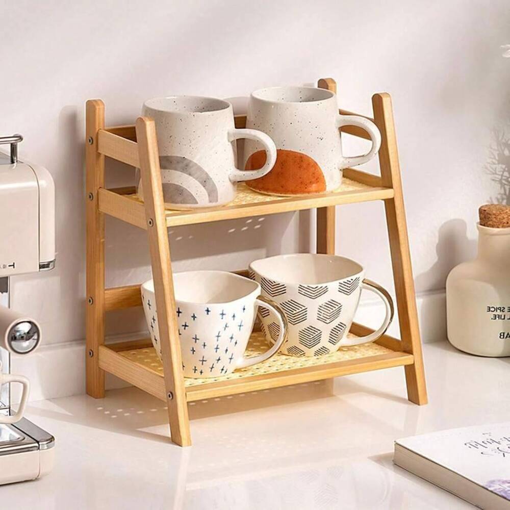 2-Tier Bamboo Countertop Stora - đánh giá và giá Coffee Equipment Rack